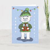 Polar Beer Blank Gevouwen Vakantie Kaart (Voorkant)