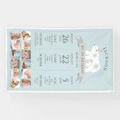Polar Beer Blauw 1e Verjaardag Mijlpaal Tijdlijn Spandoek (Horizontaal)