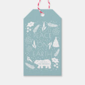 Polar Beer Blauw Foliage Christmas Gift Label Cadeaulabel (Voorkant)