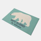 Polar Beer Blauwgroen Kerstfeest Welkom Deurmat (Schuin)