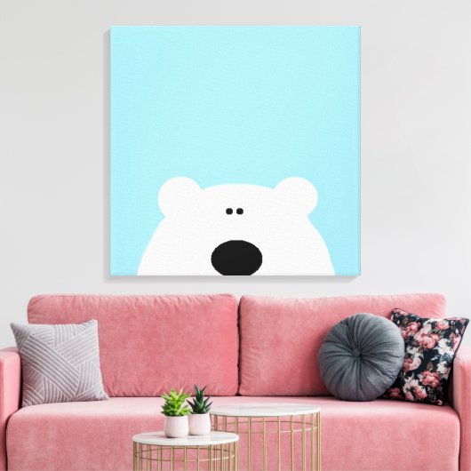Polar Beer Blue Art Cartoon Canvas Afdruk (Insitu (Woonkamer))