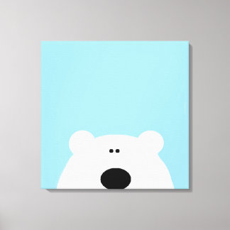 Polar Beer Blue Art Cartoon Canvas Afdruk