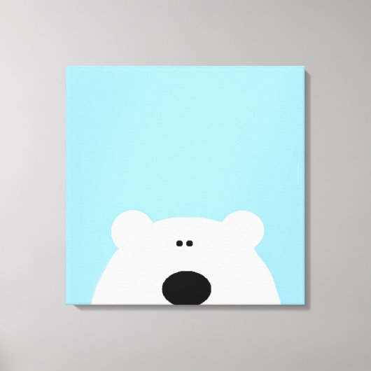 Polar Beer Blue Art Cartoon Canvas Afdruk (Voorkant)