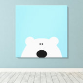 Polar Beer Blue Art Cartoon Canvas Afdruk (Insitu (Houten vloer))