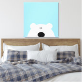 Polar Beer Blue Art Cartoon Canvas Afdruk (Insitu (Slaapkamer))