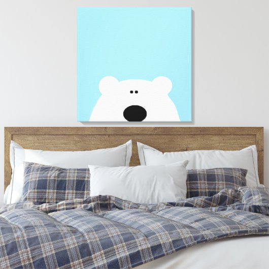 Polar Beer Blue Art Cartoon Canvas Afdruk (Insitu (Slaapkamer))