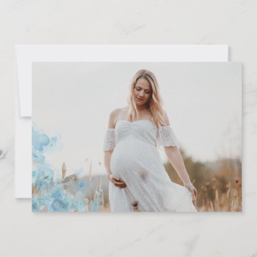 Polar Beer Blue Balloon Waterverf Boy Baby shower Kaart (Achterkant)