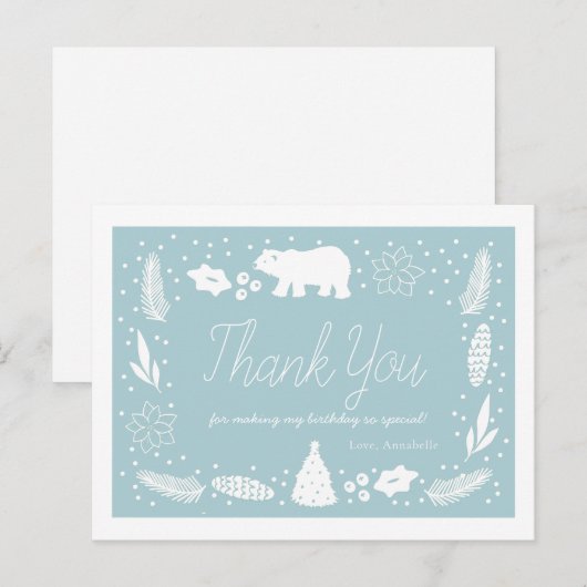 Polar Beer Blue Birthday Bedankt Briefkaart (Voorkant / Achterkant)