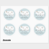 Polar Beer Blue Boy Baby shower Bedankt Ronde Sticker (Vel)