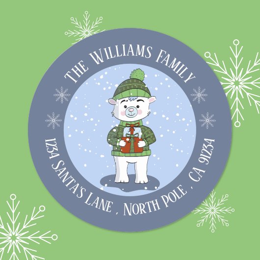 Polar Beer Blue Holiday Retour Adres Sticker