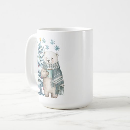 Polar Beer Blue Kerst Keramische Mok (Voorkant links)