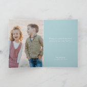 Polar Beer Blue Pine & Floral Kerstkaart Feestdagen Kaart (Binnen)