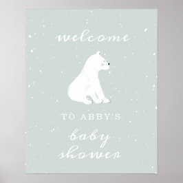 Polar Beer Blue Snow Baby shower Welcome Poster
