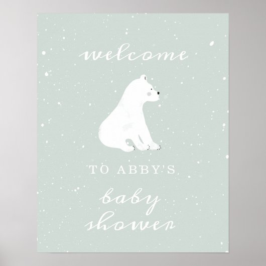 Polar Beer Blue Snow Baby shower Welcome Poster (Voorkant)