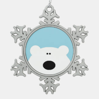 Polar Beer Blue Tin Sneeuwvlok Ornament