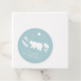 Polar Beer Blue Winter Birthday Hartelijk dank Bedankjes Labels