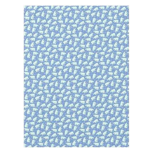 Polar Beer Blue Winter Tafelkleed (Voorkant)
