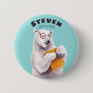 Polar Beer Book Lover Nerdy Ronde Button 5,7 Cm