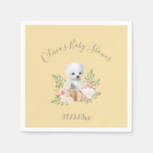Polar Beer Boy Girl Yellow Baby shower Napkins