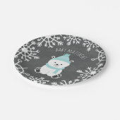 Polar Beer Boy Winter Baby shower Papieren Bordje (Gekanteld)