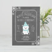 Polar Beer Boy Winter ONEderland Birthday Party Kaart (Staand voorkant)