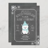 Polar Beer Boy Winter ONEderland Birthday Party Kaart (Voorkant / Achterkant)