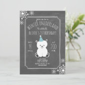 Polar Beer Boy Winter ONEderland First Birthday Kaart (Staand voorkant)