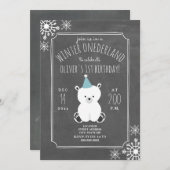 Polar Beer Boy Winter ONEderland First Birthday Kaart (Voorkant / Achterkant)