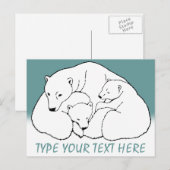 Polar Beer Briefkaart Beer Family Art Briefkaarten (Voorkant / Achterkant)