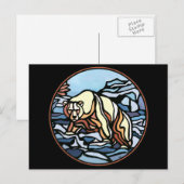 Polar Beer Briefkaart Inheemse Beer Art Briefkaart (Voorkant / Achterkant)