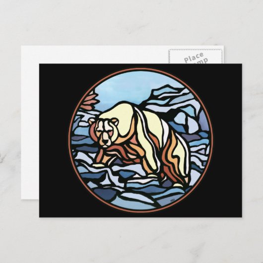 Polar Beer Briefkaart Inheemse Beer Art Briefkaart (Voorkant / Achterkant)