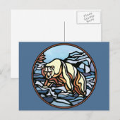 Polar Beer Briefkaart Inheemse Beer Art Briefkaart (Voorkant / Achterkant)