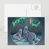 Polar Beer Briefkaart Inheemse Beer Art Briefkaart (Voorkant / Achterkant)