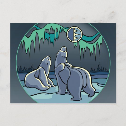 Polar Beer Briefkaart Inheemse Beer Art Briefkaart (Voorkant)