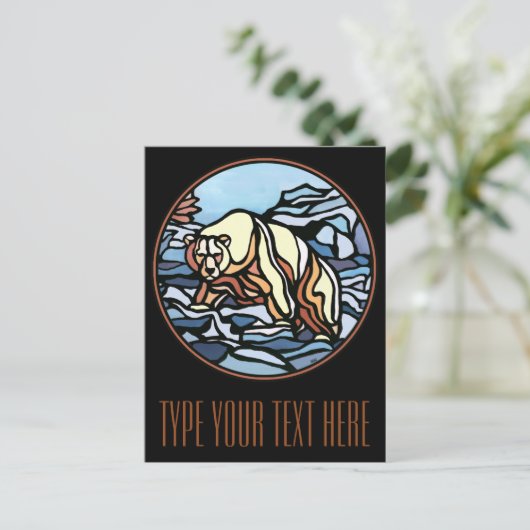 Polar Beer Briefkaart Inheemse Beer Art Briefkaart (Staand voorkant)