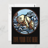 Polar Beer Briefkaart Inheemse Beer Art Briefkaart (Voorkant / Achterkant)