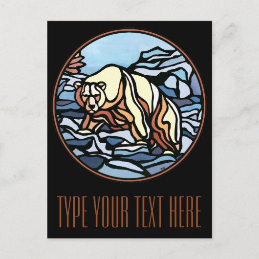 Polar Beer Briefkaart Inheemse Beer Art Briefkaart (Voorkant)