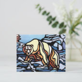Polar Beer Briefkaart Inheemse Beer Art Briefkaart (Staand voorkant)