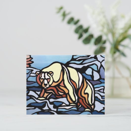 Polar Beer Briefkaart Inheemse Beer Art Briefkaart (Staand voorkant)