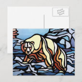 Polar Beer Briefkaart Inheemse Beer Art Briefkaart (Voorkant / Achterkant)