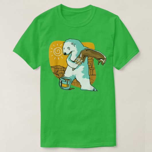 Polar Beer Brown Paint Environmental Climate Prote T-shirt (Design voorkant)