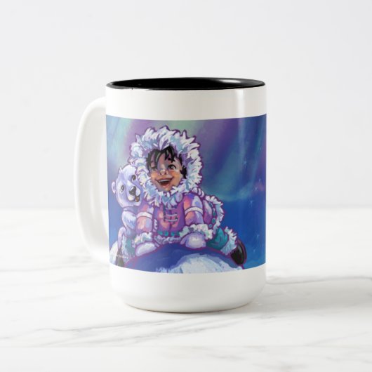 Polar Beer Bus Tweekleurige Koffiemok (Voorkant links)