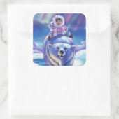 Polar Beer Bus Vierkante Sticker (Tas)