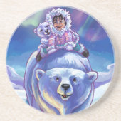 Polar Beer Bus Zandsteen Onderzetter (Voorkant)