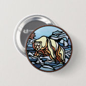 Polar Beer Button Native Wildlife Art Button (Voorkant /achterkant)