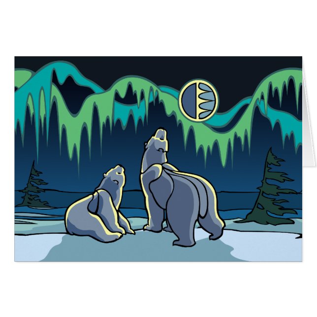 Polar Beer Card Beer Blank kaarten Wildlife Art Ca (Voorkant Horizontaal)