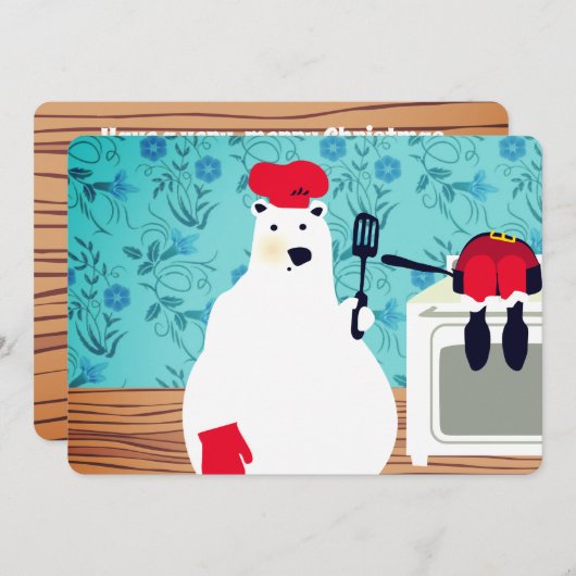 polar beer chef-kok koken kerstkaart (Voorkant / Achterkant)