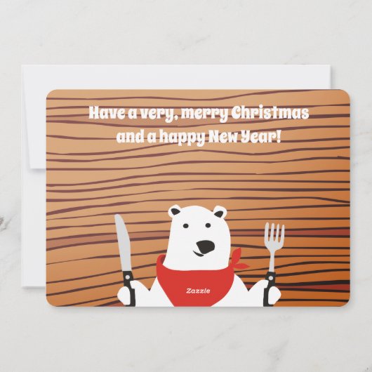 polar beer chef-kok koken kerstkaart (Achterkant)