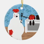 Polar beer chef-kok koken Santa Christmas ornament (Voorkant)