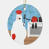 Polar beer chef-kok koken Santa Christmas ornament (Links)
